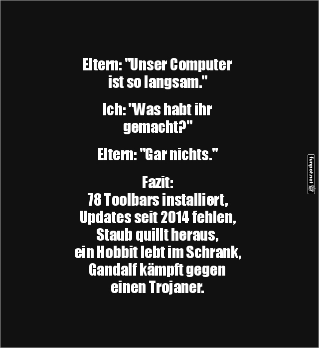 Lustiger Dialog ber langsame Computer