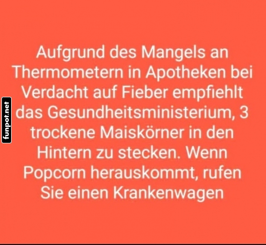 Humorvoller Tipp vom Gesundheitsministerium