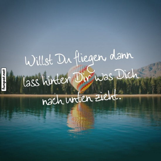 Inspirierendes Zitat mit Heiluftballon