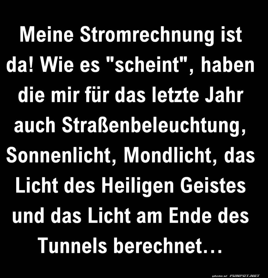Lustige Stromrechnung berraschung
