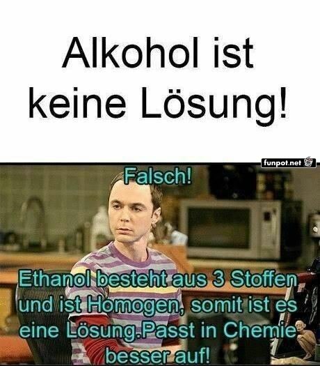 Witz ber Alkohol und Chemie