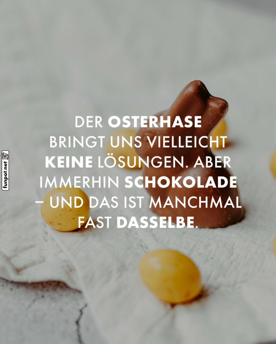 Schokolade statt Lsungen zu Ostern