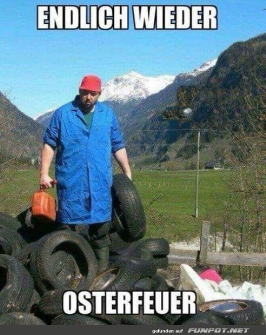 Eifriges Reifen Sammeln fr Osterfeuer