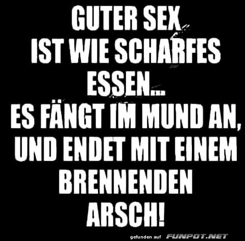 Witziger Spruch ber Essen und Sex
