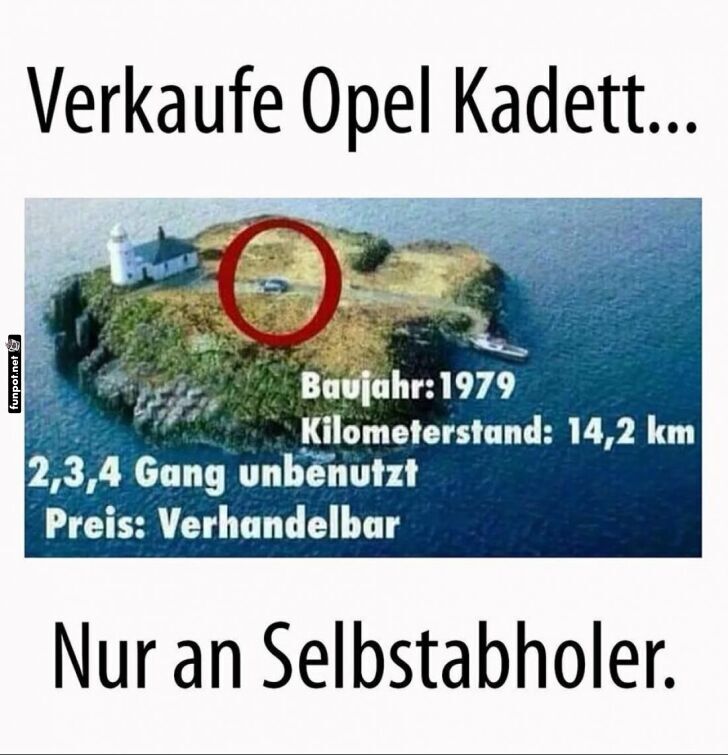 Verkaufe Opel Kadett auf entlegener Insel
