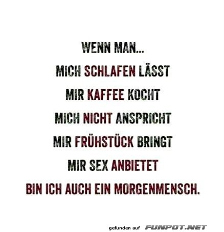 Bedingungen fr einen Morgenmenschen