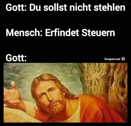 Witziger Vergleich von Geboten und Steuern
