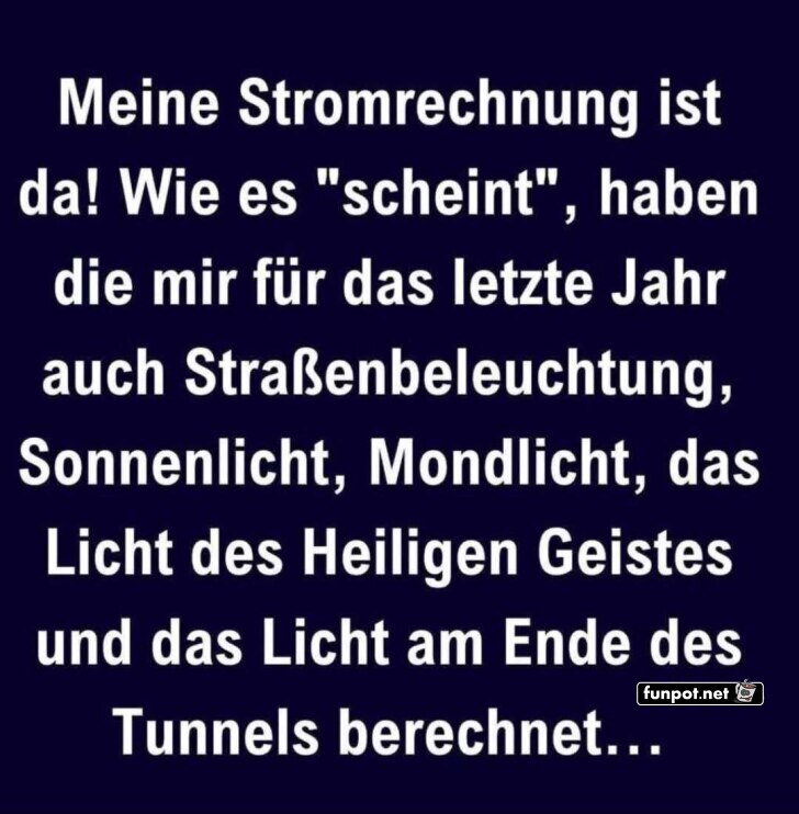 Lustige Stromrechnung ber Lichtkosten