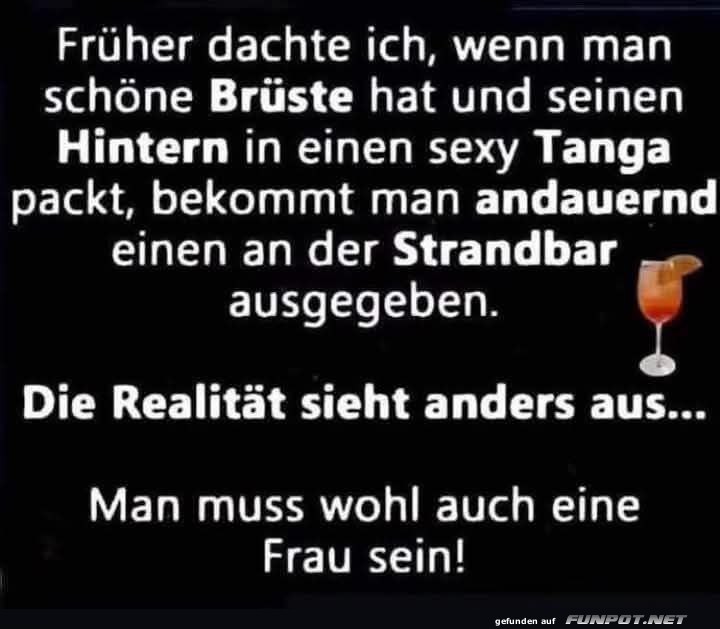 Realitt vs. Erwartung an der Strandbar