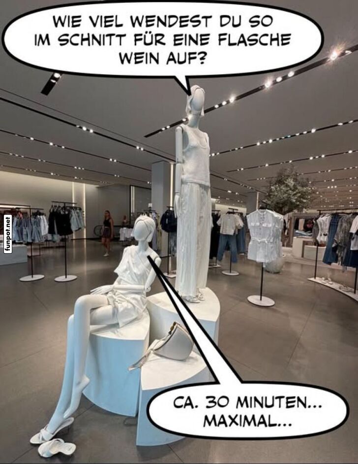 Mannequins diskutieren ber Weinzeit