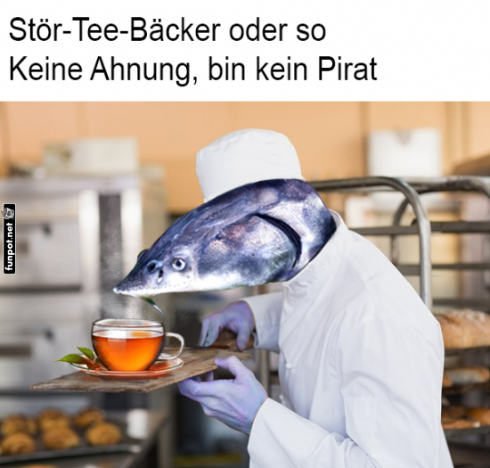 Fischkopf-Bcker mit Tee