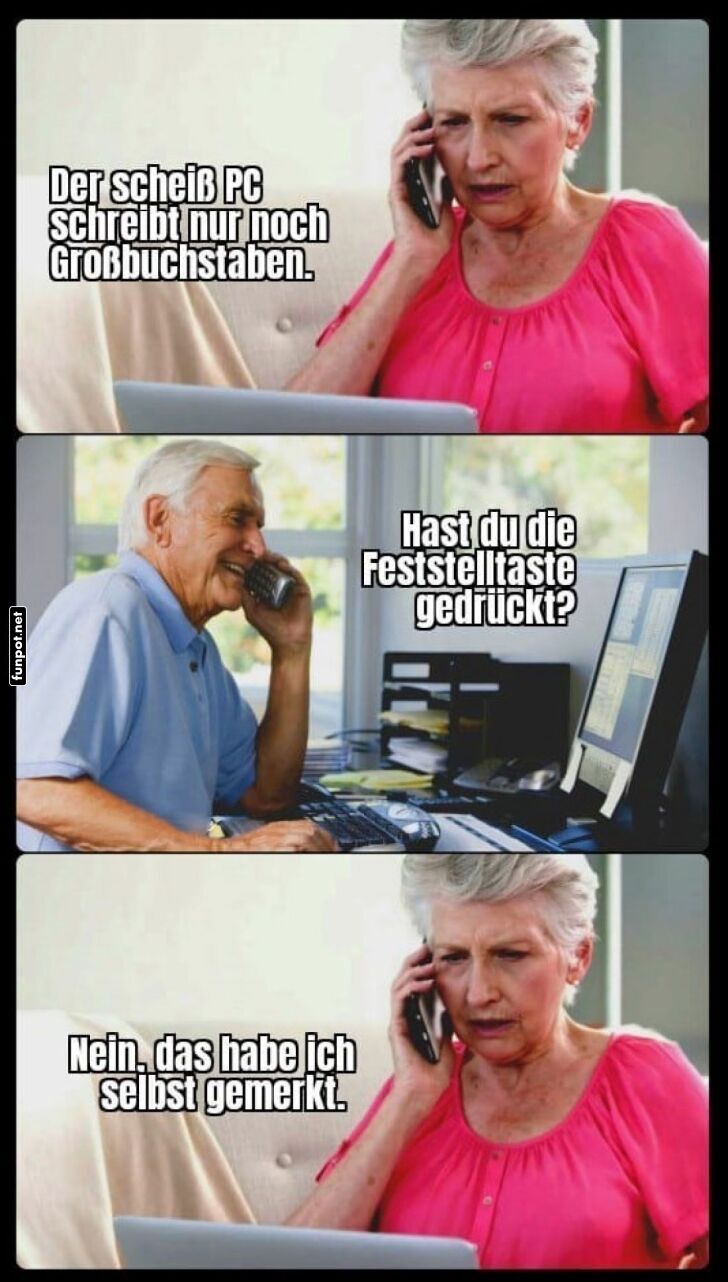 Oma und der Feststelltasten-Fauxpas