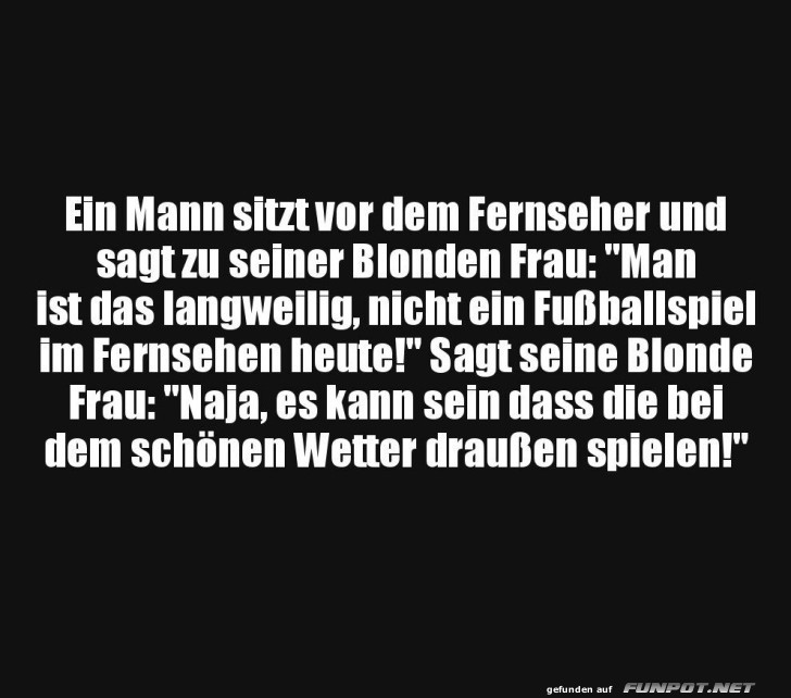Witz ber Fuball und Fernsehen