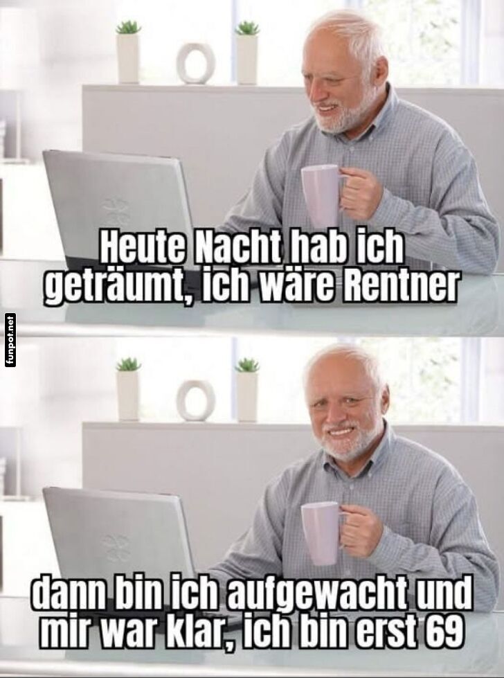 Lustiger Rentnertraum-Meme