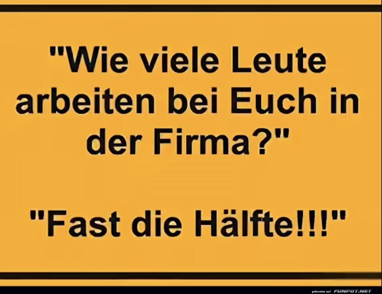 Witzige Antwort ber Arbeitsleistung