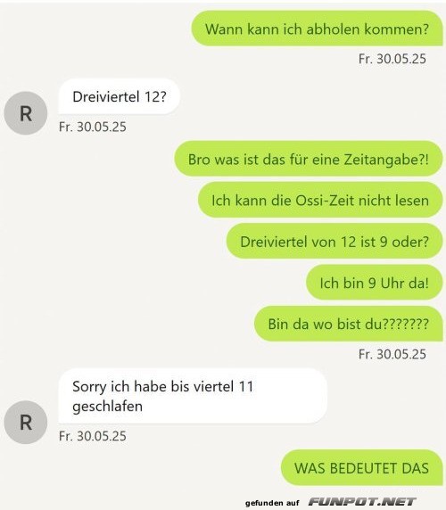 Missverstndnis wegen Zeitangabe in Chat