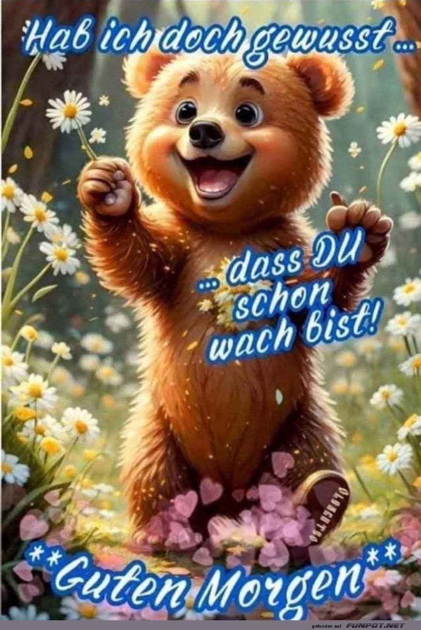 Frhlicher Br mit Guten Morgen Gru