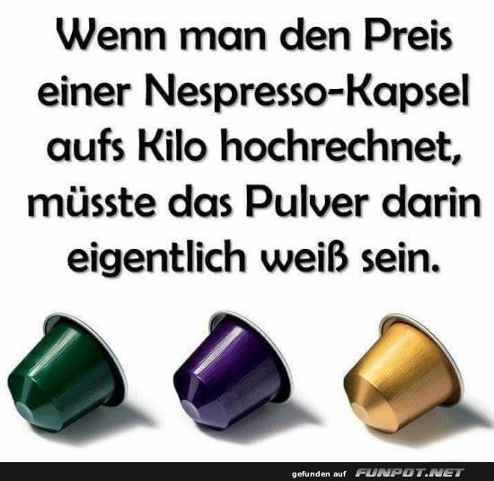 Humorvoller Vergleich mit Nespresso-Kapseln