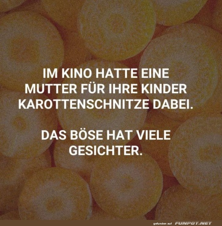 Wenn Karottenschnitze das Kinoglück trüben Wenn Karottenschnitze das Kinoglück trüben