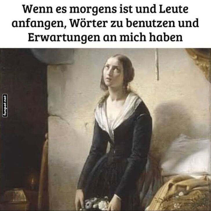 Morgenmuffel-Realitt in einem Bild