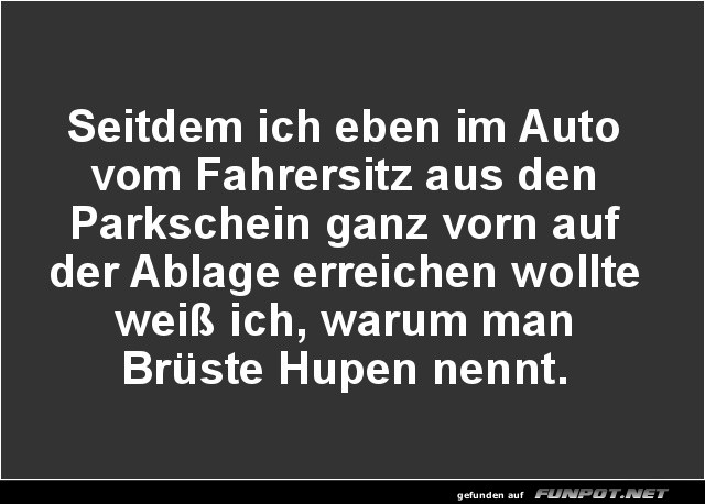 Lustige Parkplatz-Erkenntnis