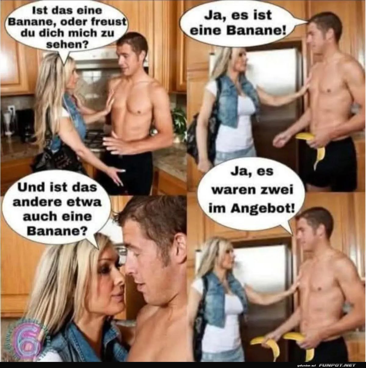 Humorvolle Kchenszene mit Banane