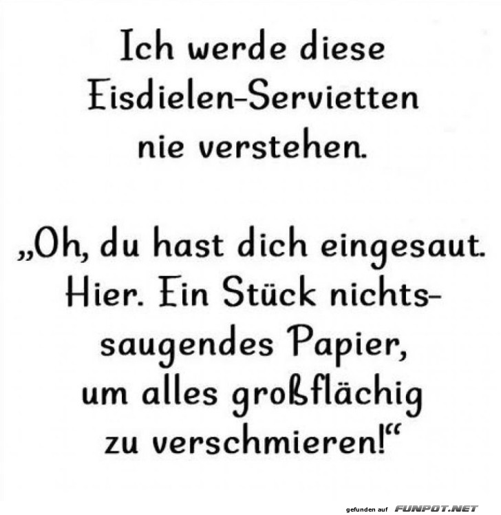 Humor ber Eiscreme-Servietten