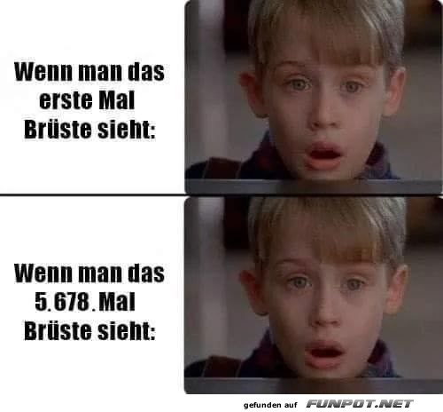 Lustige Reaktion auf wiederholte Erlebnisse