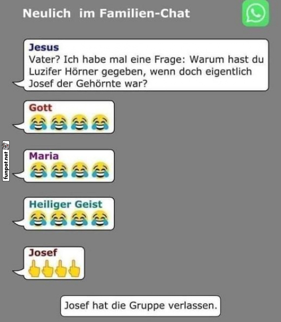 Witzige Unterhaltung im Familien-Chat