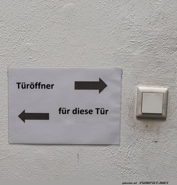 Trffner Hinweis an der Wand