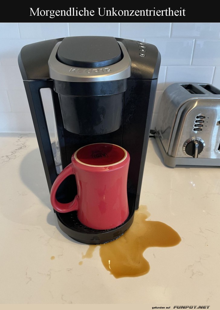 Verschtteter Kaffee am Morgen