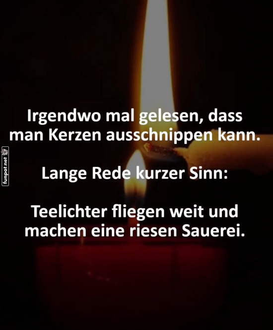 Humor ber das Ausschneiden von Kerzen