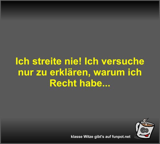 Ich streite nie! Ich versuche nur zu erklren