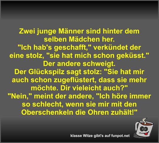 Zwei junge Mnner sind hinter dem selben Mdchen her