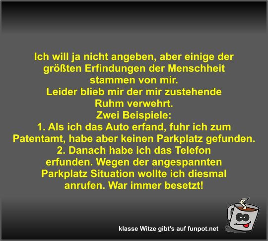 Ich will ja nicht angeben