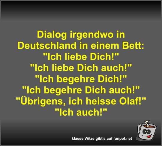 Dialog irgendwo in Deutschland in einem Bett Dialog irgendwo in Deutschland in einem Bett