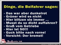 Dinge, die Beifahrer sagen