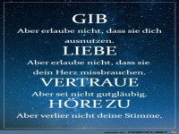 Gib Liebe Vertraue Höre zu