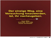 Der einzige Weg, eine
Versuchung loszuwerden,
ist, ihr...