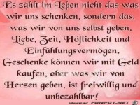Es z�hlt im Leben nicht das was wir uns schenken