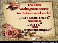 Die drei wichtigsten worte im Leben