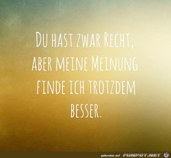 Du hast zwar recht... Du hast zwar recht...