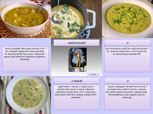 Lauchsuppe mit Kaese und Wei sswein