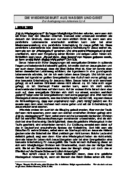 Die Wiedergeburt aus Wasser und Geist