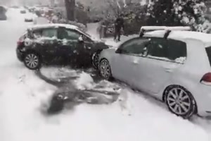 Schneechaos auf der Stra�e