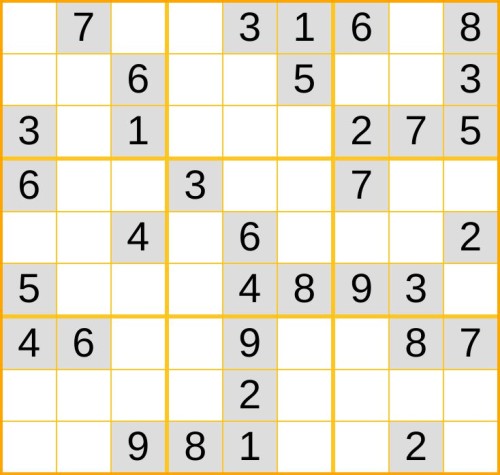 ein leichtes Sudoku (Nr. 1237) online spielen