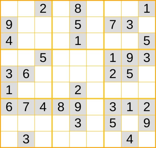 ein mittelschweres Sudoku (Nr. 1238) online spielen
