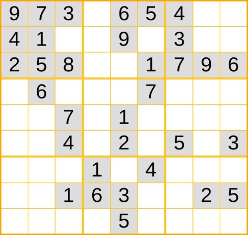 ein mittelschweres Sudoku (Nr. 1347) online spielen