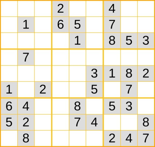 ein mittelschweres Sudoku (Nr. 1349) online spielen