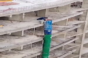 Bauarbeiten in schwindelnder Hhe